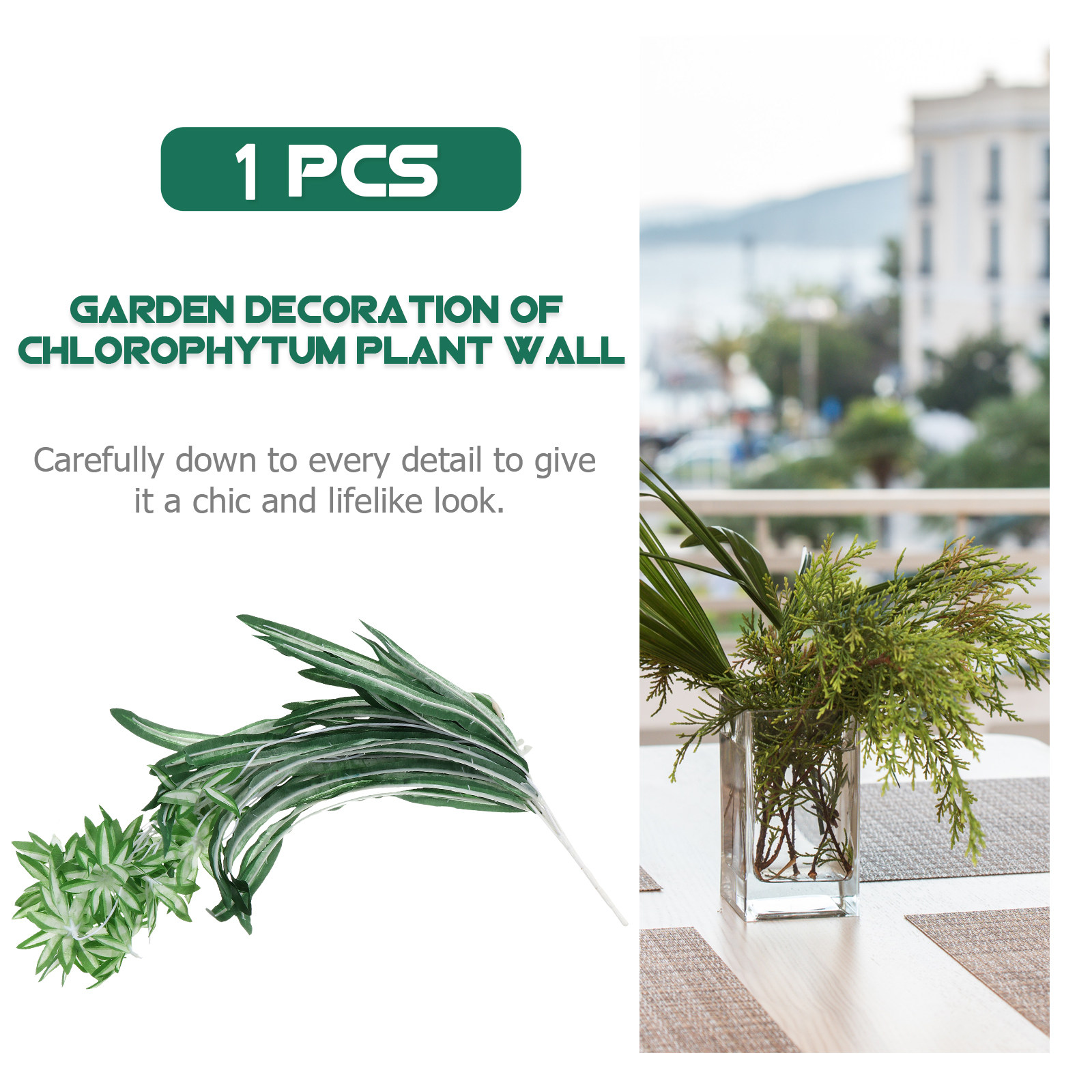1Pcs Artificial Chlorophytum R - Spider Plant Hanging recension och pris