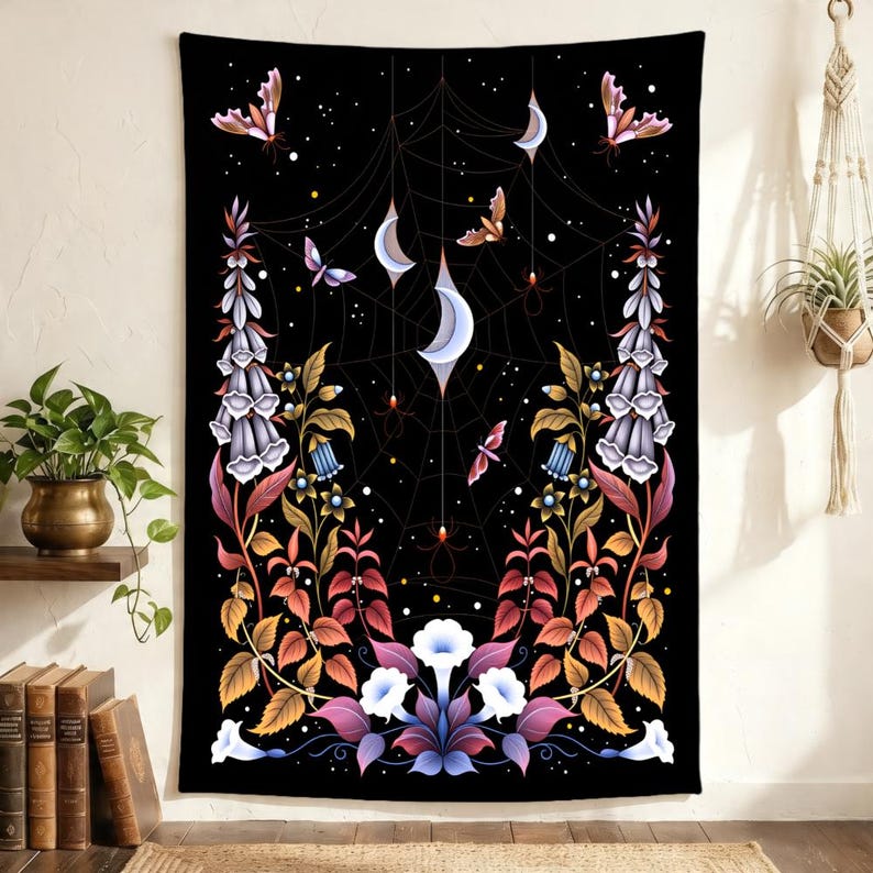 Gothic Spider Web Tapestry Cre - Spider Plant Hanging recension och pris