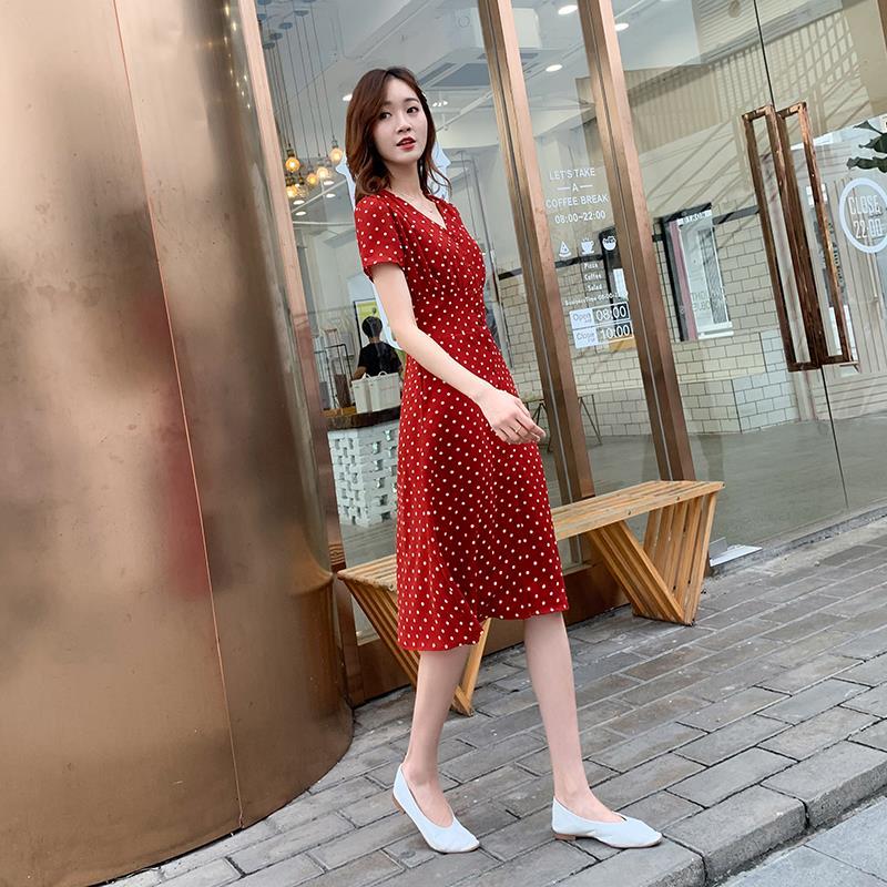 Chiffon Wrap Women Dresses Mid - Aglaonema Red recension och pris